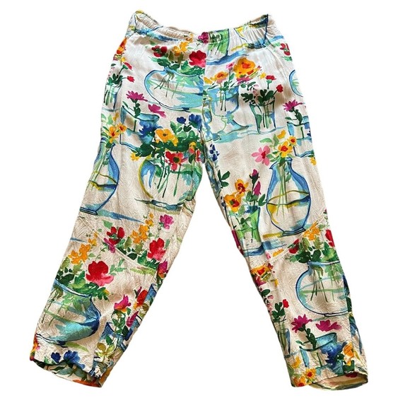 Jams World Pants & Jumpsuits Jams World Floral Flower Pots Vase